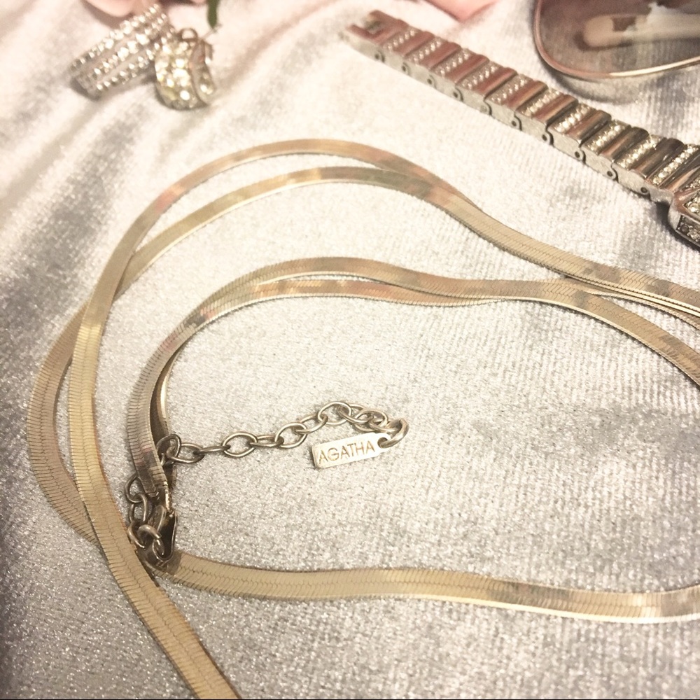 💯AGATHA, Silver Necklace